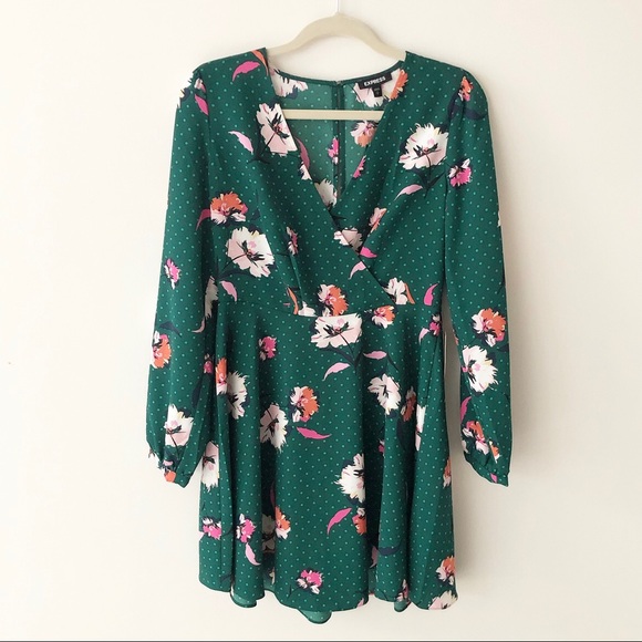 Express | Mixed Print Surplice Mini Dress Sz S NWT - Picture 4 of 15